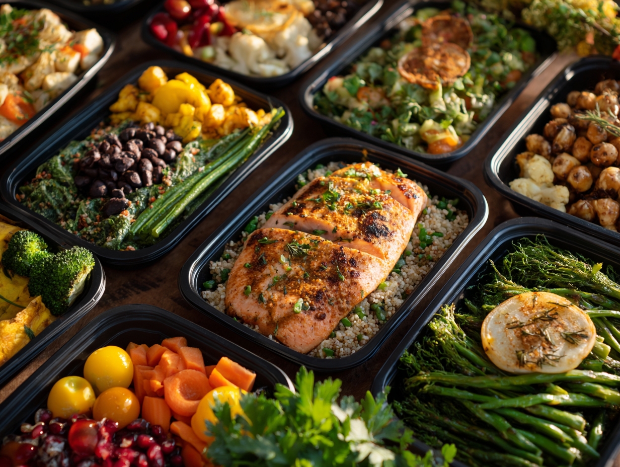 Збалансована тарілка з різноманітними продуктами