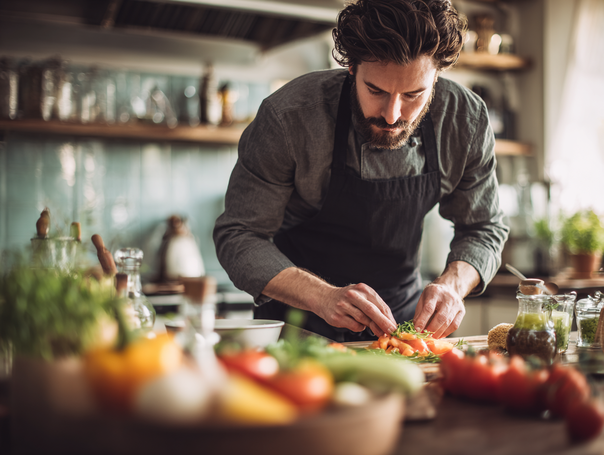 Сім'я готує разом на кухні